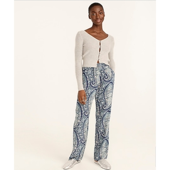 11. J. Crew Pull-on silk pant in oversized paisley - Picture 1 of 5